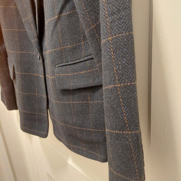 Beautiful Rare Rachel Zoe Blue Windowpane Print Blazer NWT Sz L - Picture 5 of 8